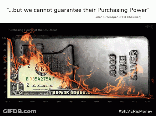 A One Dollar Bill Is Burning Next To A Bar Of 999 Fine Silver GIF