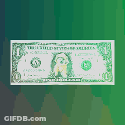 A One Dollar Bill With A Dog On It GIF