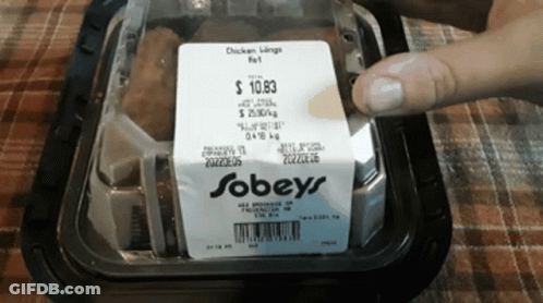 A Package Of Chicken Wings From Sobeys Is Being Opened GIF