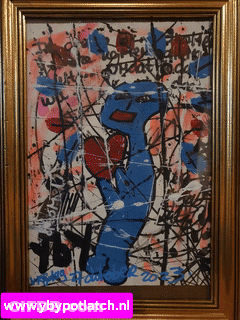A Painting In A Gold Frame With The Website Www.ybypotlatch.nl On The Bottom GIF