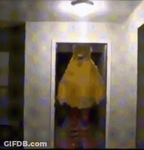 A Painting Of A Bear In A Doorway GIF