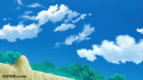 Blue Sky With Clouds And Trees Painting GIF