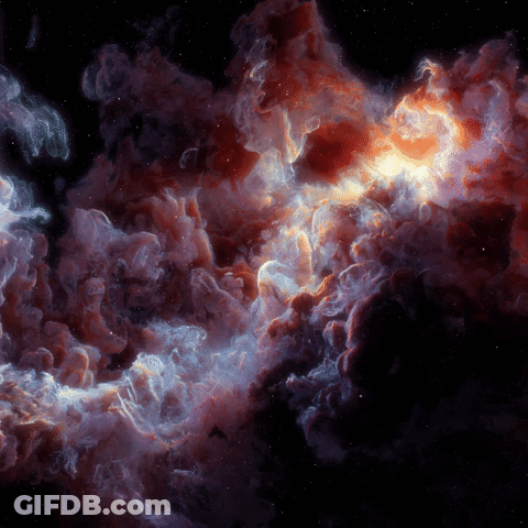 A Painting Of A Cloudy Sky With A Few Stars In The Background GIF