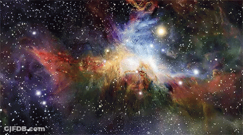 A Painting Of A Colorful Galaxy With A Lot Of Stars GIF