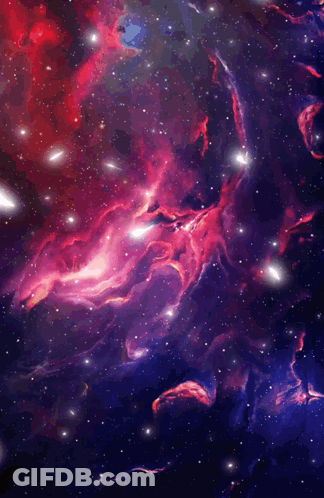 A Painting Of A Colorful Galaxy With Stars GIF