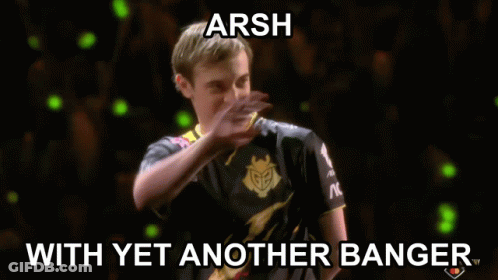 A Painting Of A Crowd With The Words Arsh With Yet Another Banger GIF