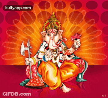 A Painting Of A Deity With The Website Kulfyapp.com In The Upper Right Corner GIF