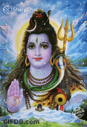 A Painting Of A Deity With The Word Sharechat On The Top GIF