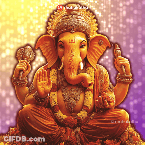 A Painting Of A Deity With The Words Mahakatha On The Bottom Right GIF