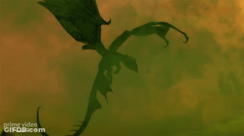 A Painting Of A Dragon With A Prime Video Logo In The Corner GIF