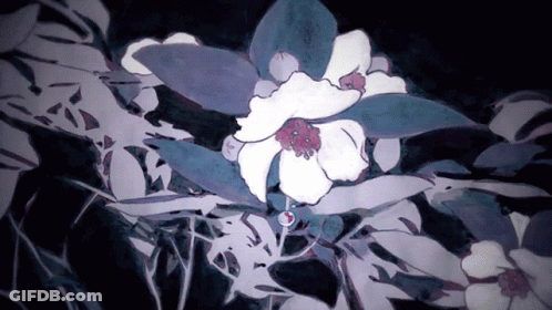 A Painting Of A Flower With A Purple Center GIF