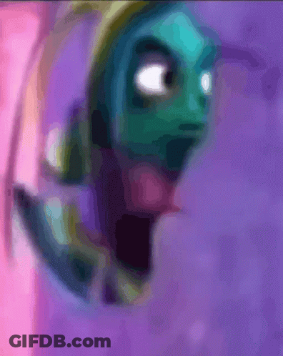 A Painting Of A Frog With A Surprised Look On His Face GIF