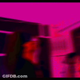 A Painting Of A Landscape With A Purple And Yellow Background GIF
