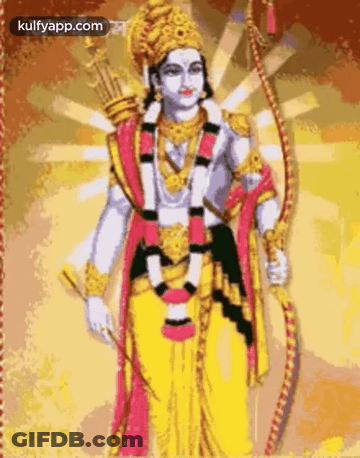 A Painting Of A Man Holding A Bow And Arrow . GIF