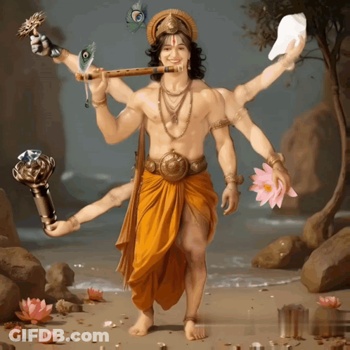 A Painting Of A Man Holding A Flute And A Torch GIF