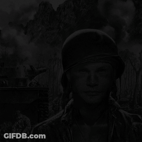 A Painting Of A Man In A Military Uniform GIF
