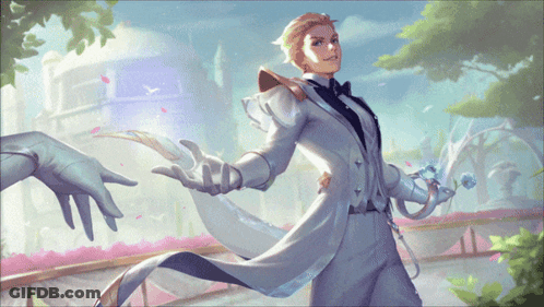 A Painting Of A Man In A Tuxedo Holding A Flower GIF