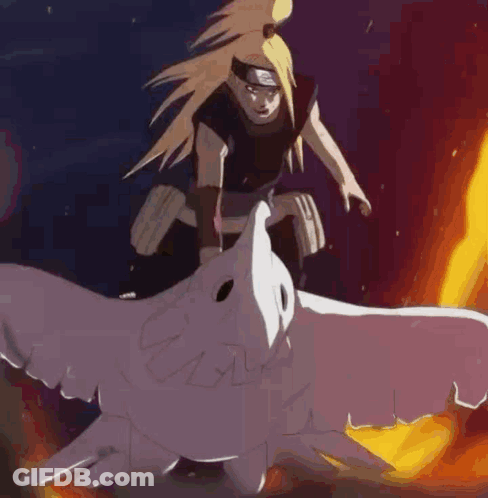 A Painting Of A Man Riding A Shark With A Sword GIF