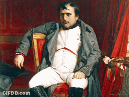 A Painting Of A Man Sitting In A Chair With Muglife.com In The Lower Right Corner GIF
