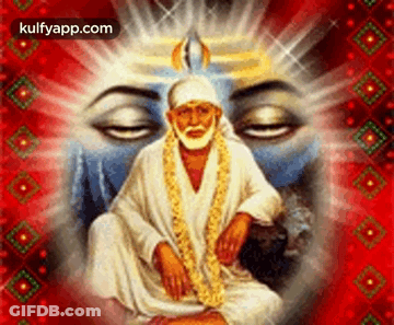 A Painting Of A Man Sitting In Front Of A Woman 'S Face With A Crown On His Head . GIF