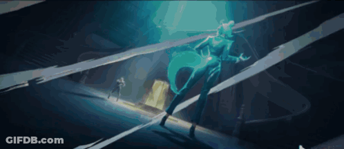 A Painting Of A Man Standing In A Dark Room GIF