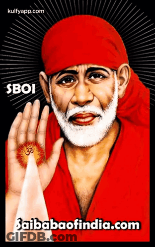 A Painting Of A Man With A Beard And A Red Headband With The Words Sboi On It GIF