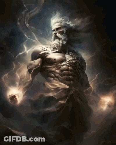 A Painting Of A Man With A Beard And A Shirtless Body GIF