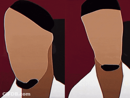 A Painting Of A Man With A Beard And A Woman With No Face GIF