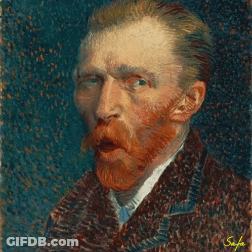 A Painting Of A Man With A Beard Has The Name Safa On The Bottom Right GIF