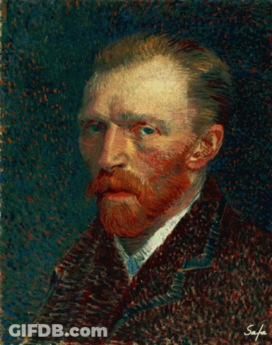 A Painting Of A Man With A Beard Has The Name Safe Written On It GIF