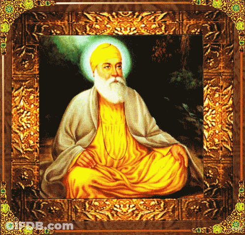 A Painting Of A Man With A Beard In A Gold Frame GIF