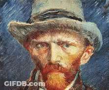 A Painting Of A Man With A Beard Wearing A Top Hat GIF
