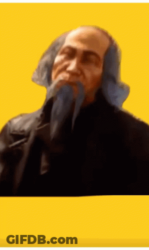 A Painting Of A Man With A Long Blue Beard GIF