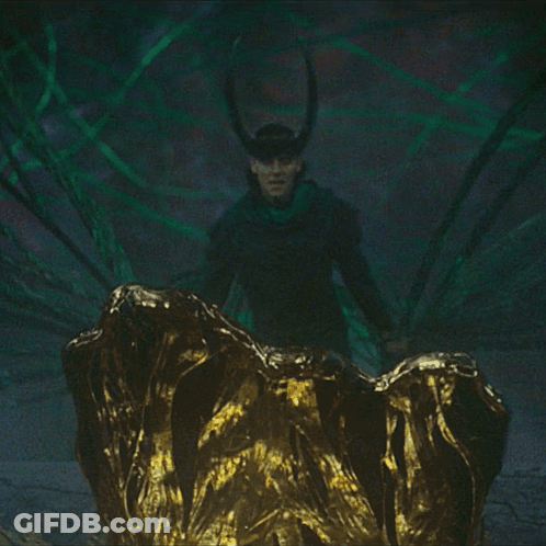 A Painting Of A Man With Horns And Wings In The Dark GIF