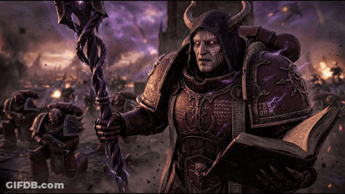 Horns Man Holding Book And Staff Ehs GIF