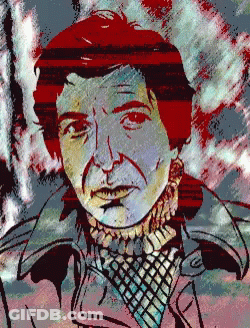 A Painting Of A Man With Red Hair Wearing A Plaid Scarf GIF