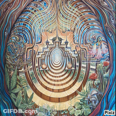 A Painting Of A Maze With Pixiz Written On It GIF