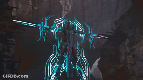 A Painting Of A Monster Standing In A Cave GIF
