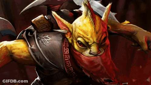 A Painting Of A Monster With A Red Scarf Around Its Neck GIF