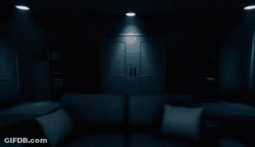 A Painting Of A Monster With Red Eyes GIF
