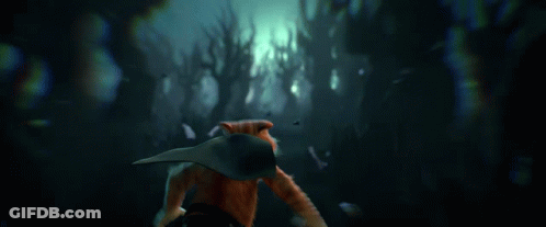 A Painting Of A Monster With Red Eyes GIF