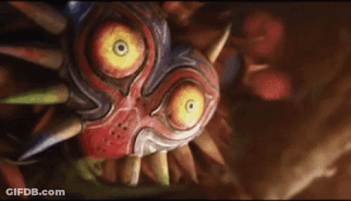 A Painting Of A Monster With Sharp Teeth And A Yellow Eye GIF