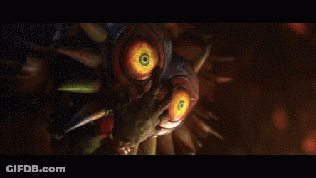 A Painting Of A Monster With Spikes And A Yellow Eye GIF