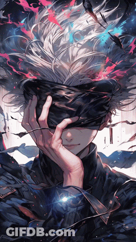 A Painting Of A Person Covering Their Face With Their Hand GIF