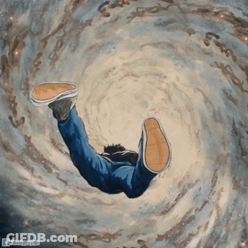 A Painting Of A Person Falling Into A Swirl With A Facebook Logo In The Bottom Right Corner GIF