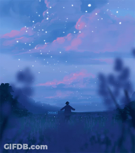 A Painting Of A Person Standing In A Field With A Sign That Says Meinar On It GIF