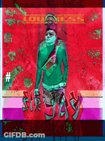 A Painting Of A Person With The Word Friday Written On It GIF