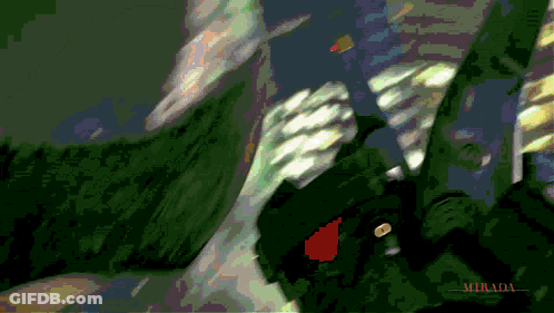 A Painting Of A Person With The Word Mirada On The Bottom Right GIF