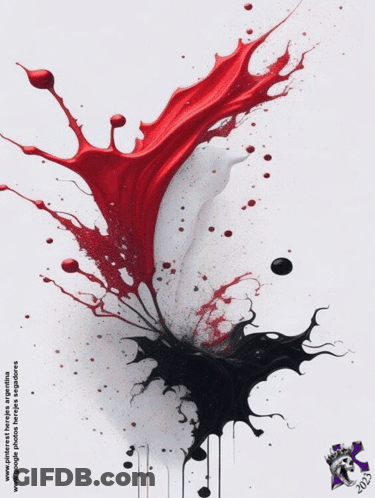 A Painting Of A Red And Black Circle With The Website Www.google.com In The Corner GIF
