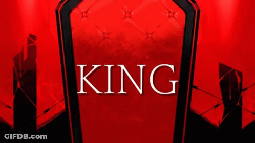 A Painting Of A Red Carpet With A Reflection Of Trees GIF